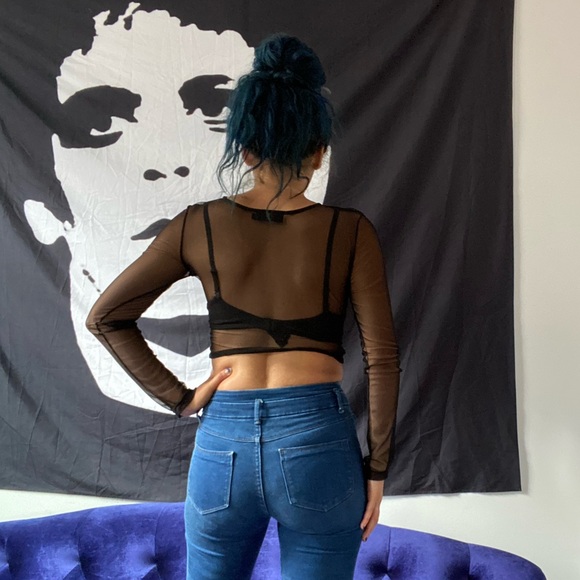 Motel Rocks mesh long sleeve croptop - Picture 2 of 7